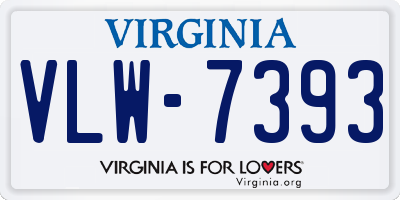 VA license plate VLW7393