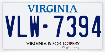 VA license plate VLW7394