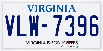 VA license plate VLW7396