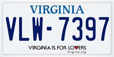 VA license plate VLW7397