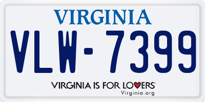 VA license plate VLW7399