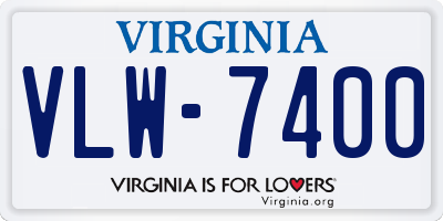 VA license plate VLW7400