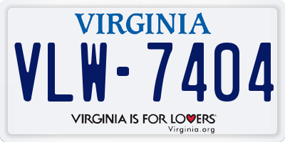 VA license plate VLW7404