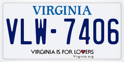 VA license plate VLW7406