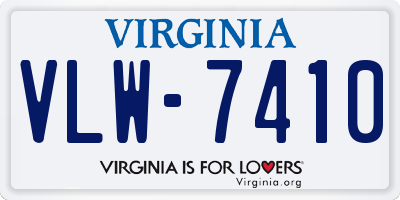 VA license plate VLW7410