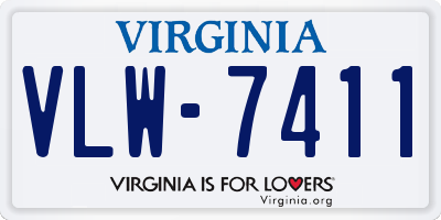 VA license plate VLW7411