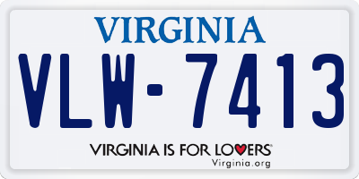 VA license plate VLW7413