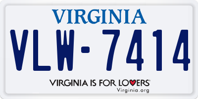 VA license plate VLW7414