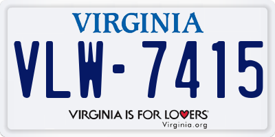 VA license plate VLW7415