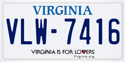 VA license plate VLW7416