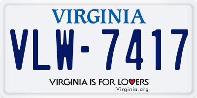 VA license plate VLW7417