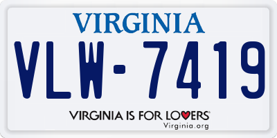 VA license plate VLW7419