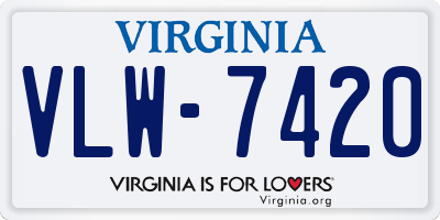 VA license plate VLW7420