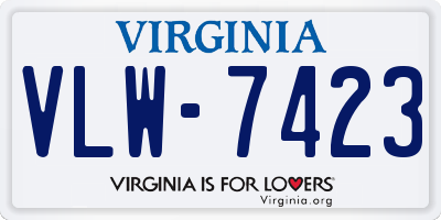 VA license plate VLW7423