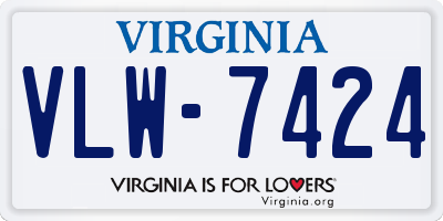 VA license plate VLW7424