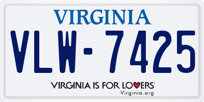 VA license plate VLW7425