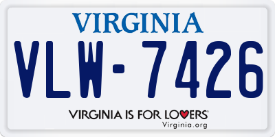 VA license plate VLW7426