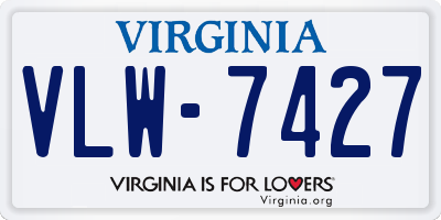 VA license plate VLW7427