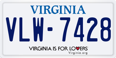 VA license plate VLW7428