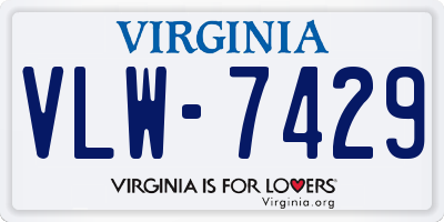 VA license plate VLW7429