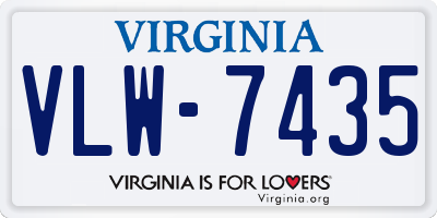 VA license plate VLW7435