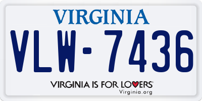 VA license plate VLW7436