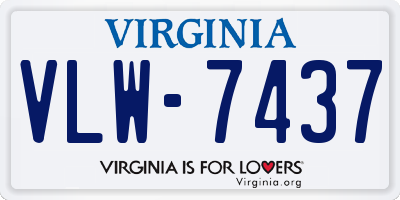 VA license plate VLW7437