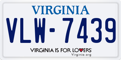 VA license plate VLW7439