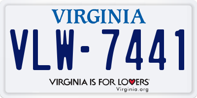 VA license plate VLW7441