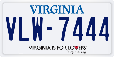 VA license plate VLW7444