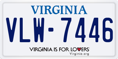 VA license plate VLW7446