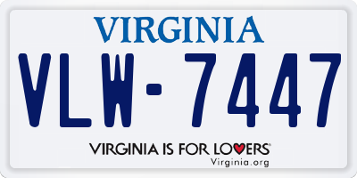 VA license plate VLW7447