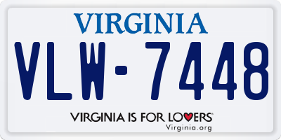 VA license plate VLW7448