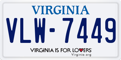 VA license plate VLW7449