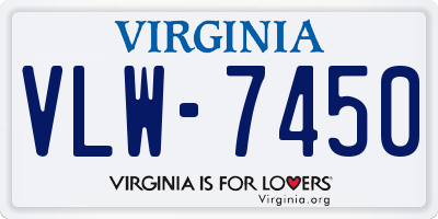 VA license plate VLW7450