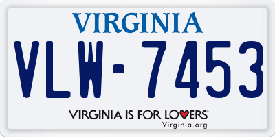 VA license plate VLW7453