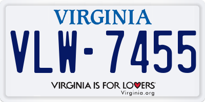 VA license plate VLW7455