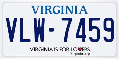 VA license plate VLW7459