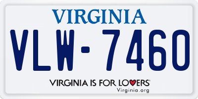 VA license plate VLW7460