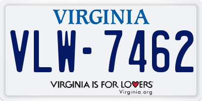 VA license plate VLW7462