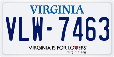 VA license plate VLW7463