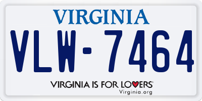 VA license plate VLW7464