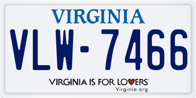 VA license plate VLW7466