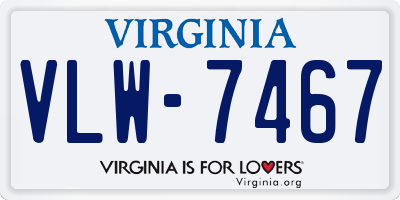 VA license plate VLW7467