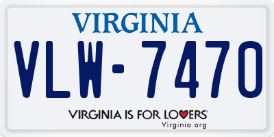 VA license plate VLW7470