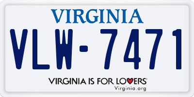 VA license plate VLW7471