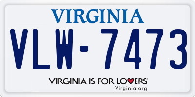 VA license plate VLW7473