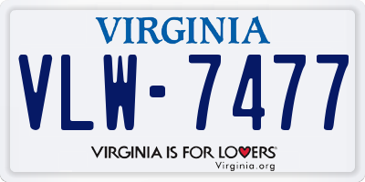 VA license plate VLW7477