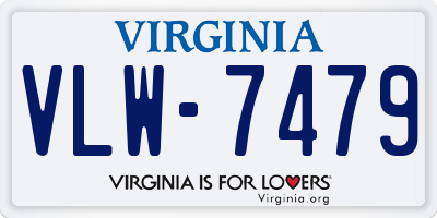 VA license plate VLW7479