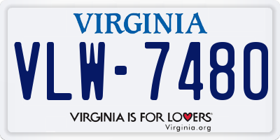 VA license plate VLW7480